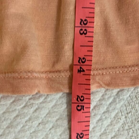 Free People Light Peach Orange Peasant Flutter Sleeve Size Small - Picture 7 of 9